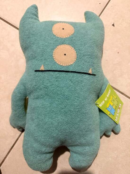 Vintage 2004 Uglydoll Bop N' Beep Two-Sided Green and Blue Monster Plush - Picture 2 of 5